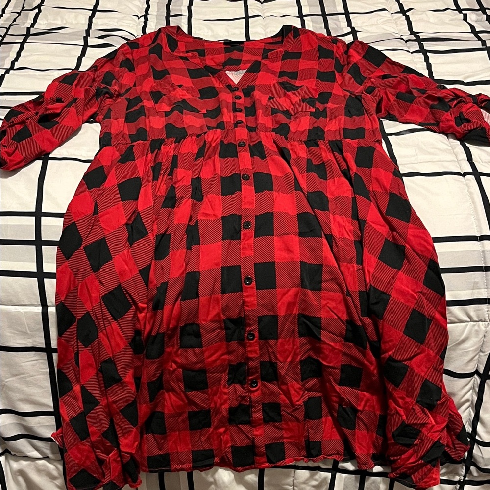 Torrid Red and Black Plaid Dress